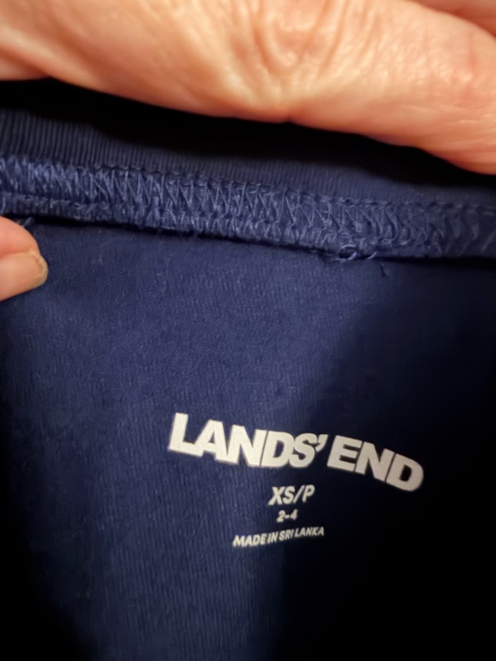 Lands' End Navy Cropped Pull-On Straight-Leg Pants - Picture 4 of 4